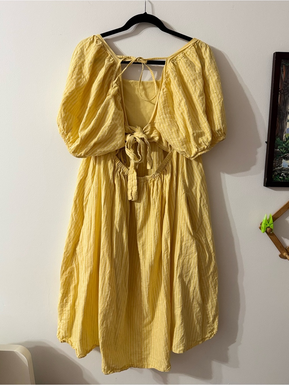 Jillian Harris X Joe Fresh Yellow Pinstripe Midi Dress - Picture 3 of 6